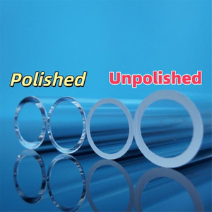 광택 처리 및 광택 처리되지 않은 투명 석영 튜브