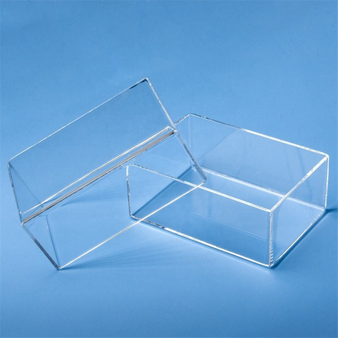 R&eacute;cipient &agrave; quartz cylindrique carr&eacute; transparent
