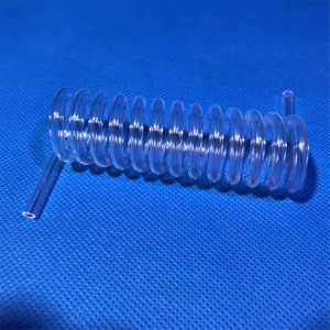 Tube en spirale de quartz r&eacute;sistant &agrave; la chaleur de haute puret&eacute; personnalis&eacute;