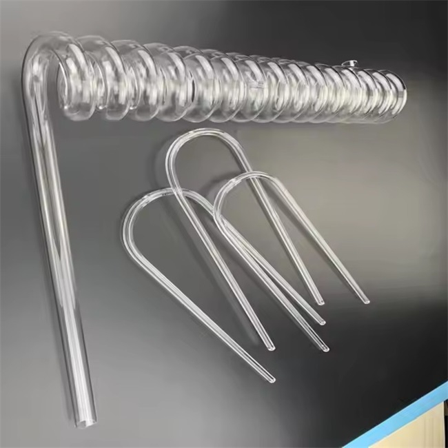 Tubo de cuarzo curvado transparente espiral de laboratorio de di&aacute;metro exterior 5-500 mm