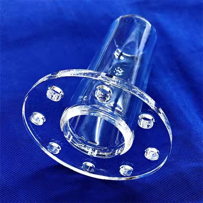 Flange de vidro &oacute;ptico fundido transparente de quartzo