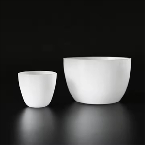 Hochtemperaturbest&auml;ndiger milchig-wei&szlig;er Laborquarztiegel