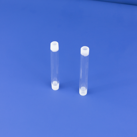 Tubo de cuarzo transparente con boca en espiral