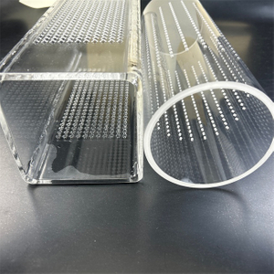 أنبوب زجاجي كوارتز دائري مربع