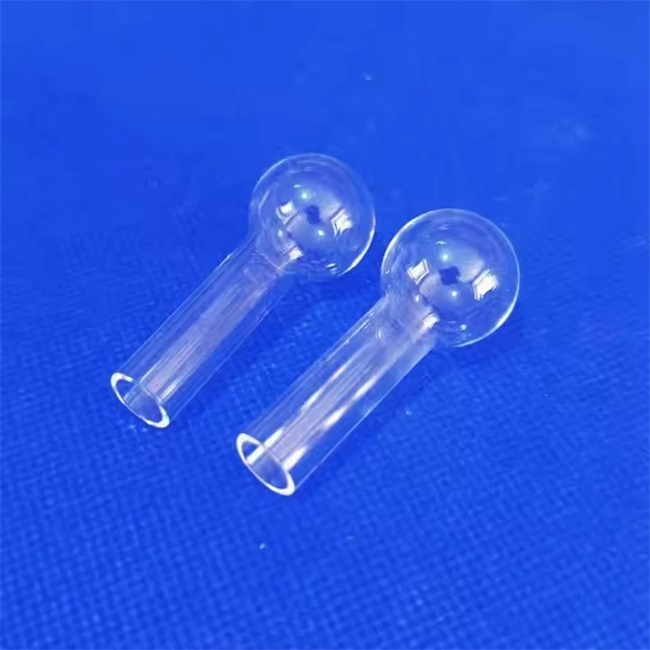 Tubo in vetro di quarzo trasparente sigillato con fondo tondo da laboratorio