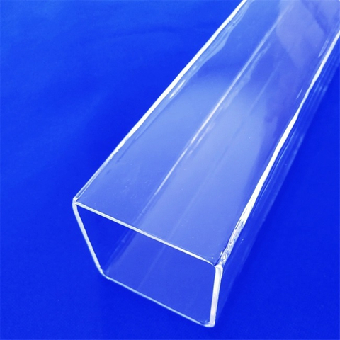Tubo de vidrio de cuarzo cuadrado fundido transparente