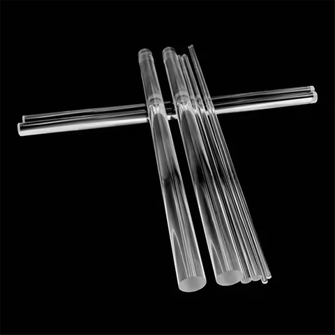 Aste cilindriche al quarzo trasparente da 1-100 mm per ottica/chimica/semiconduttore