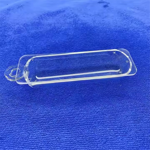 Barchetta al quarzo da laboratorio trasparente con maniglia