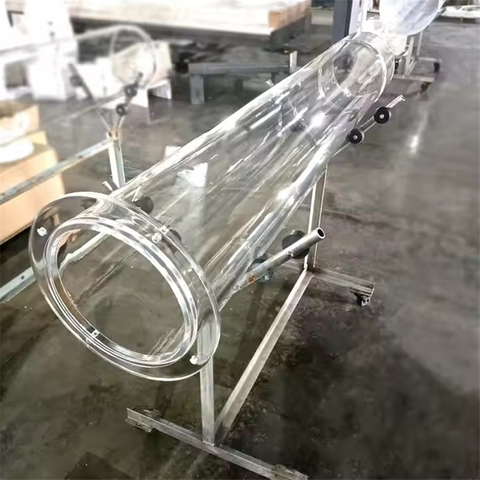 Tube en verre de quartz poli de grande taille