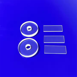 Placa de cuarzo perforada con l&aacute;ser pulida de alta pureza personalizada