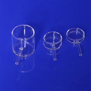 Vaso de rea&ccedil;&atilde;o de c&eacute;lula de fluxo de quartzo de laborat&oacute;rio