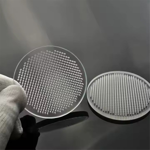 0.2mm レーザー穴あけ透明石英ガラス板