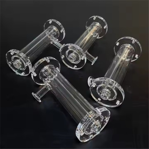 Tubo de cuarzo con brida transparente resistente a altas temperaturas